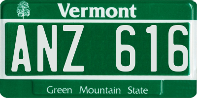 VT license plate ANZ616