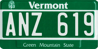 VT license plate ANZ619