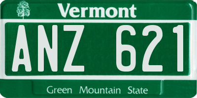 VT license plate ANZ621