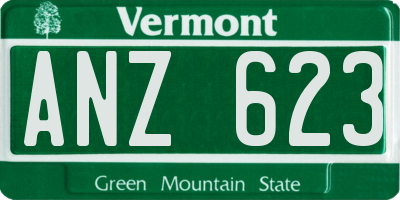 VT license plate ANZ623