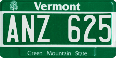 VT license plate ANZ625