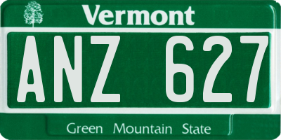 VT license plate ANZ627