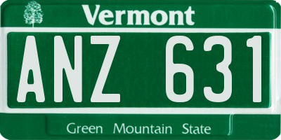 VT license plate ANZ631