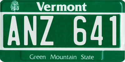 VT license plate ANZ641