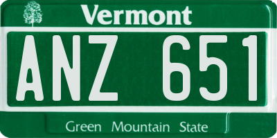 VT license plate ANZ651