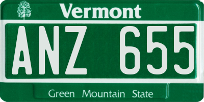 VT license plate ANZ655
