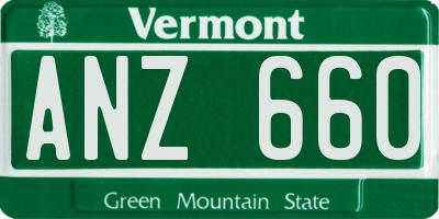 VT license plate ANZ660