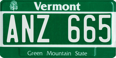 VT license plate ANZ665