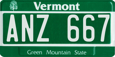 VT license plate ANZ667