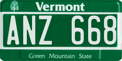 VT license plate ANZ668