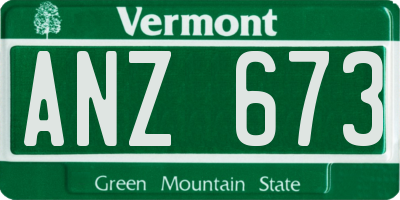 VT license plate ANZ673