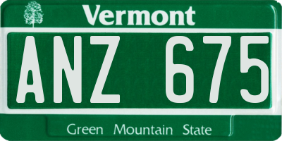 VT license plate ANZ675