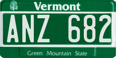 VT license plate ANZ682