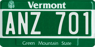 VT license plate ANZ701