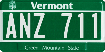 VT license plate ANZ711