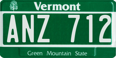 VT license plate ANZ712