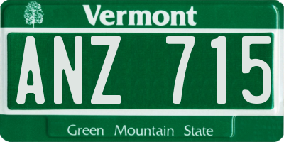 VT license plate ANZ715
