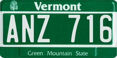 VT license plate ANZ716