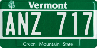 VT license plate ANZ717