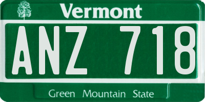 VT license plate ANZ718