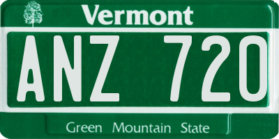 VT license plate ANZ720