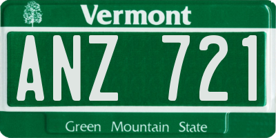 VT license plate ANZ721