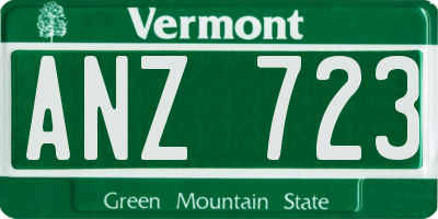 VT license plate ANZ723