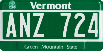 VT license plate ANZ724