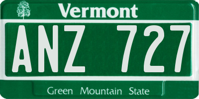 VT license plate ANZ727