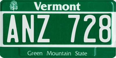 VT license plate ANZ728