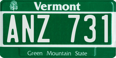 VT license plate ANZ731