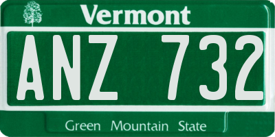 VT license plate ANZ732