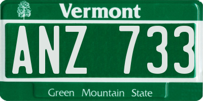 VT license plate ANZ733