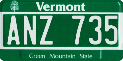 VT license plate ANZ735