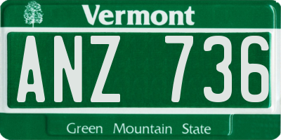VT license plate ANZ736