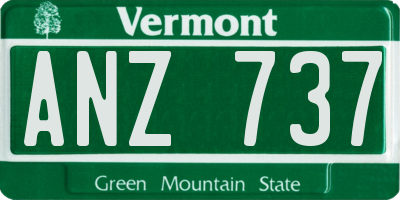 VT license plate ANZ737