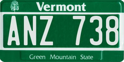 VT license plate ANZ738