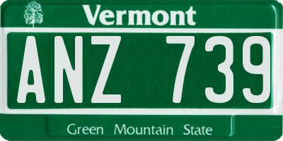 VT license plate ANZ739