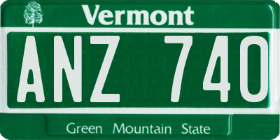 VT license plate ANZ740