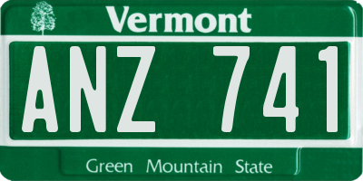 VT license plate ANZ741