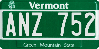 VT license plate ANZ752