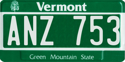 VT license plate ANZ753