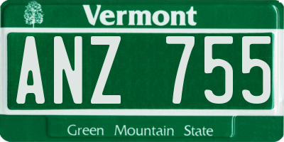 VT license plate ANZ755