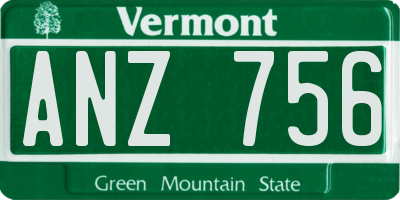 VT license plate ANZ756