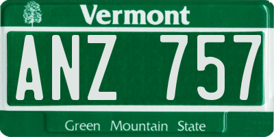 VT license plate ANZ757