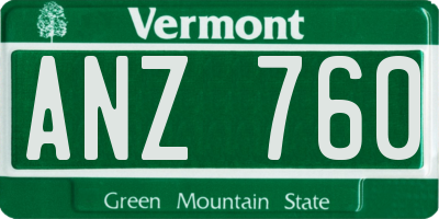 VT license plate ANZ760