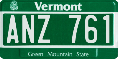 VT license plate ANZ761