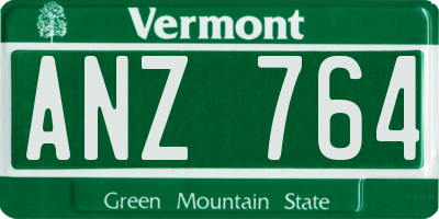 VT license plate ANZ764