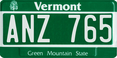 VT license plate ANZ765