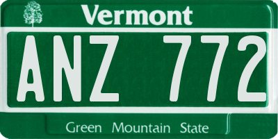 VT license plate ANZ772
